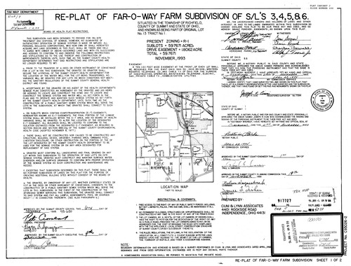 Far o way farm re plat subdivision of sl s 3 4 5 8 6 0001