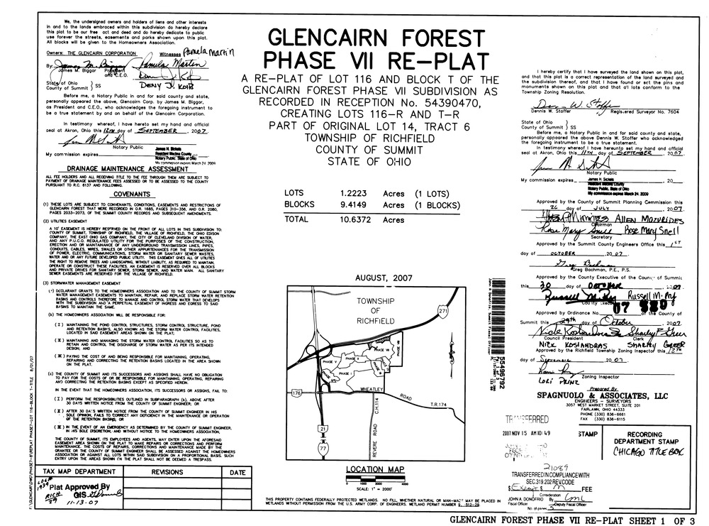 Glencairn forest phase 7 replat of lot 116 block t1