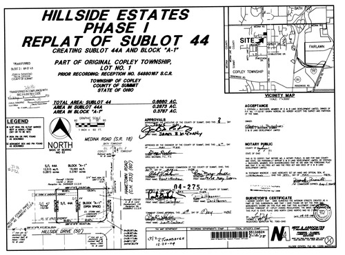 Hillside estates phase 1 replat of sublot 44001