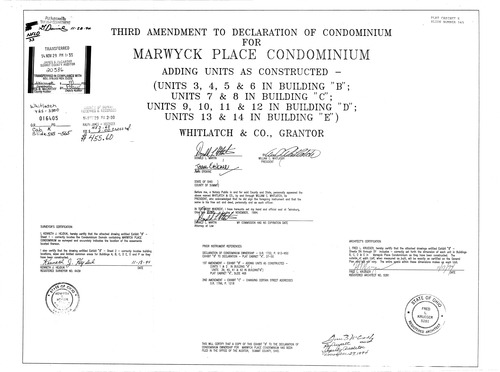 Marwyck place condominium 3rd amendment 0001