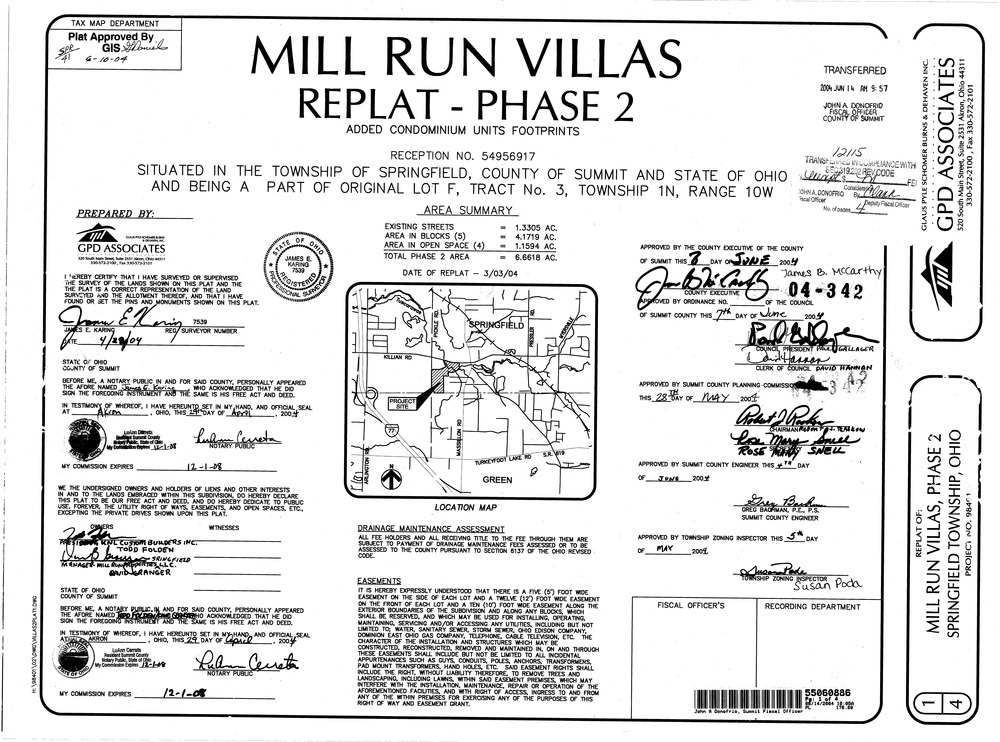 Mill run villas phase 2 replat 0001