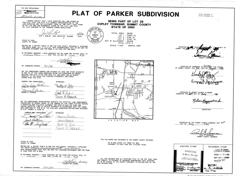 Parker subdivision plat 0001