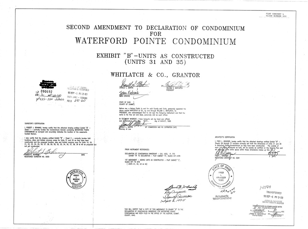 Waterford pointe condominium 2nd amendment 001