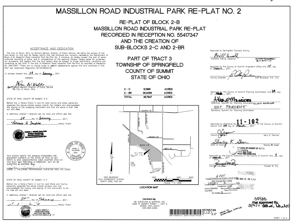 Massillon road industrial park replat no 2 p 01