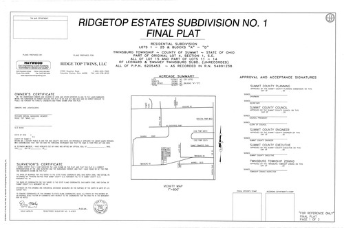 Ridgetop estates subdivision 11